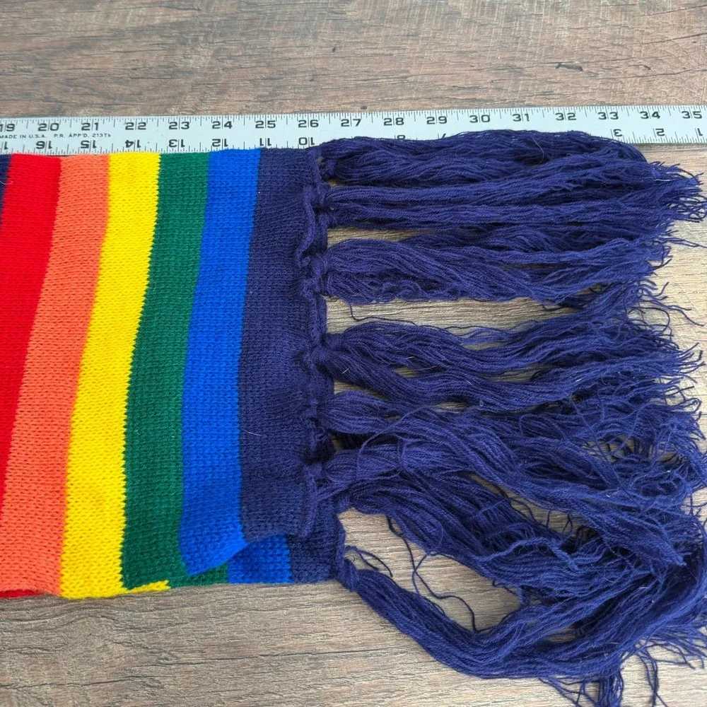 Van‎ Raalte Kids Vintage Rainbow Knit Scarf and Mittens Set Navy Blue One Size